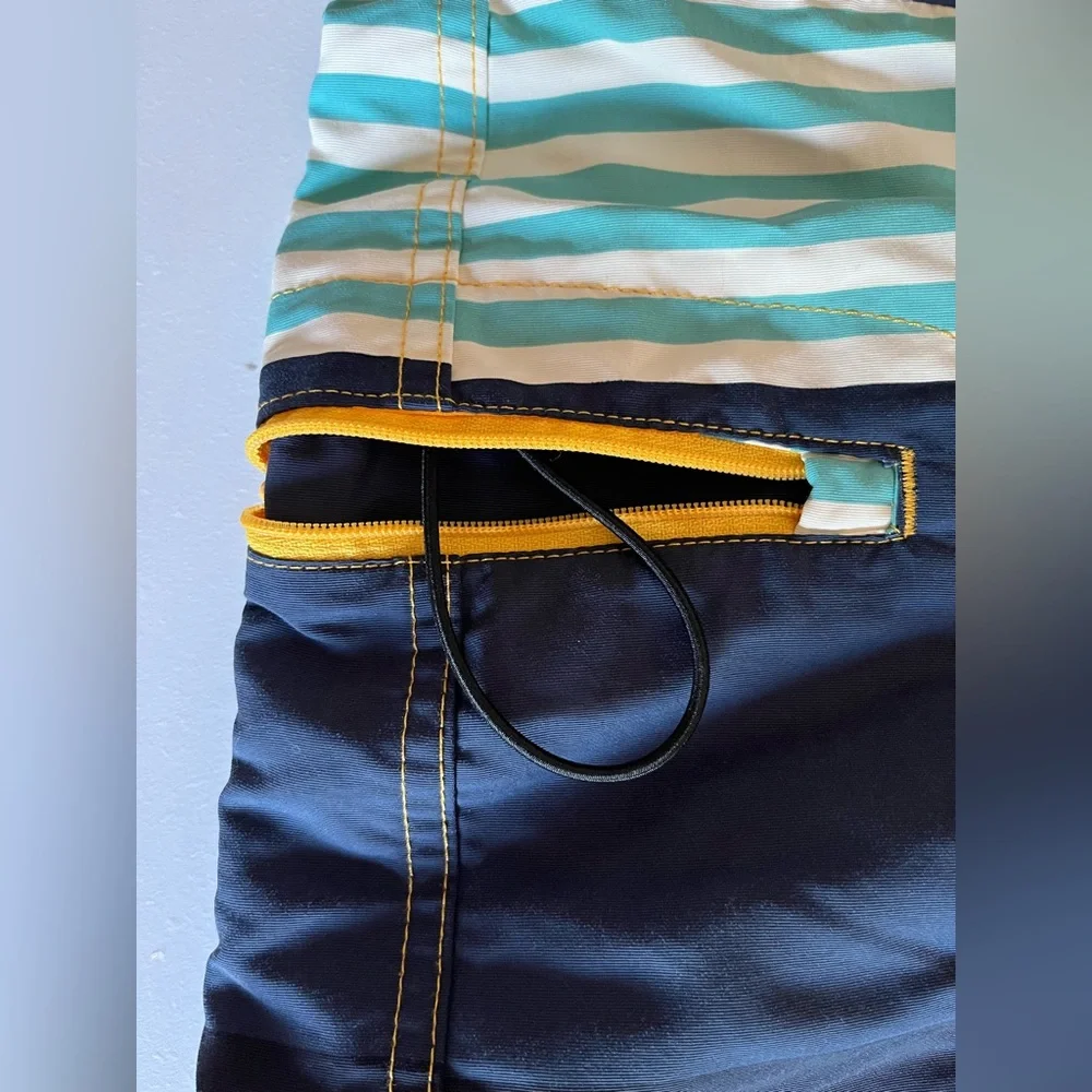 Men’s Patagonia Wavefarer Board shorts Striped Zipper Pocket Swim suit size 36